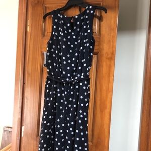 MSK women’s dress size 8 navy and white polka dots